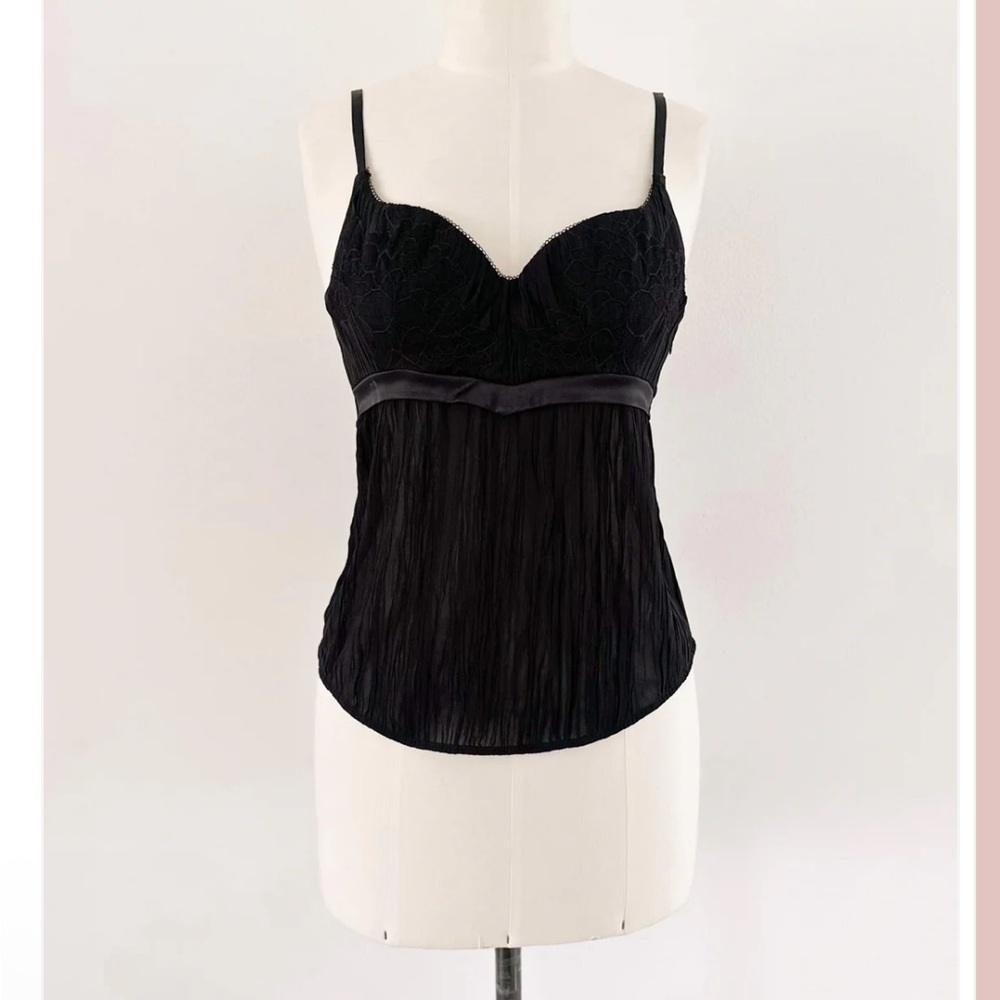 La Perla BLACK SHEER LA PERLA BUSTIER US Size 34 Sheer Lace Up Back Corset